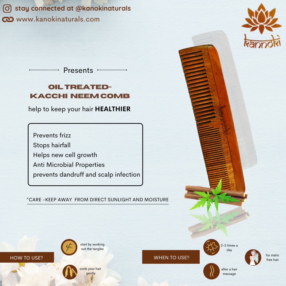 Oil Treated Kachi Neem Comb- All Purpose